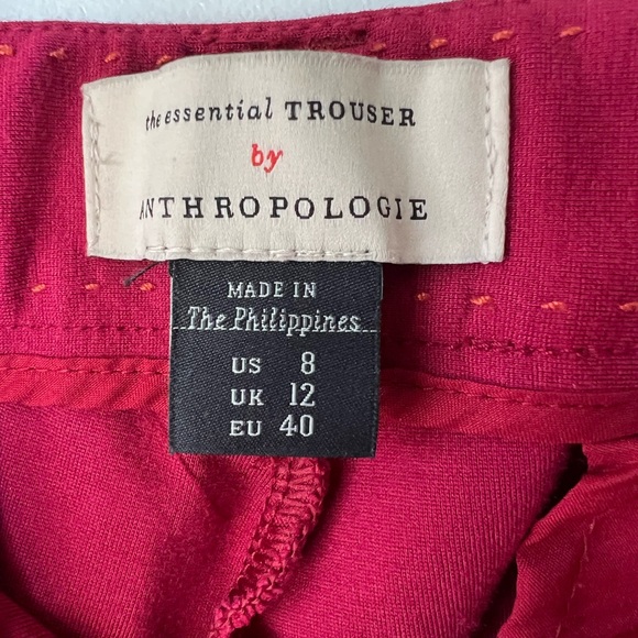 Anthropologie Essential Trouser in Magenta, 8 - Picture 6 of 10